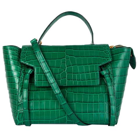 celine green croc bag|celeine crocodile bag.